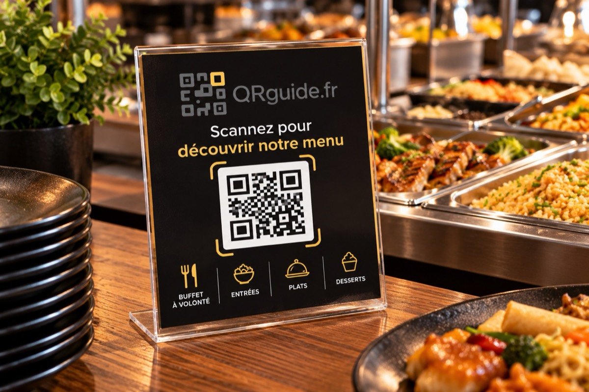 Chevalet QR code buffet