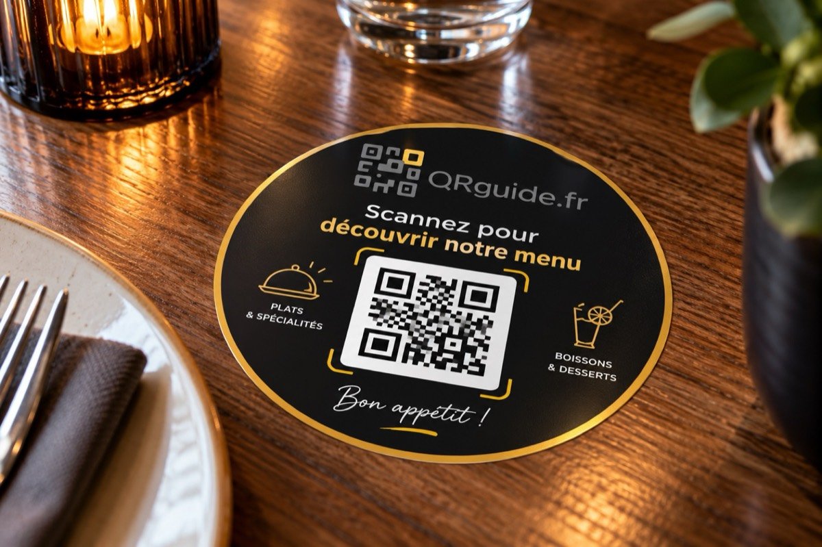 Sticker rond QR code