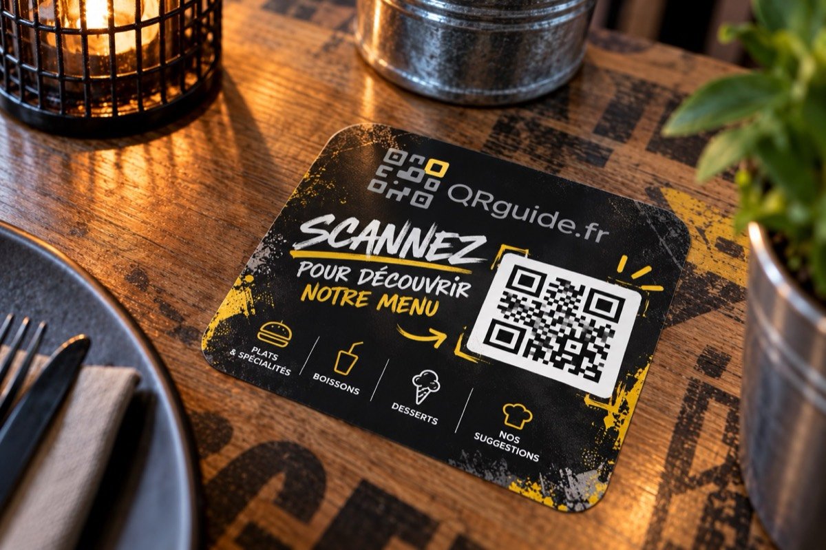 QR code sur table de restaurant